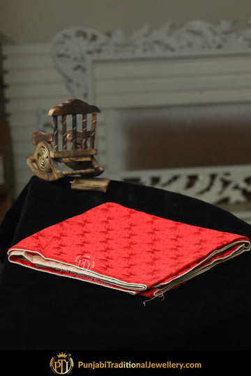 Red Color Pure Phulkari Dupatta By Punjabi Traditional Jewellery